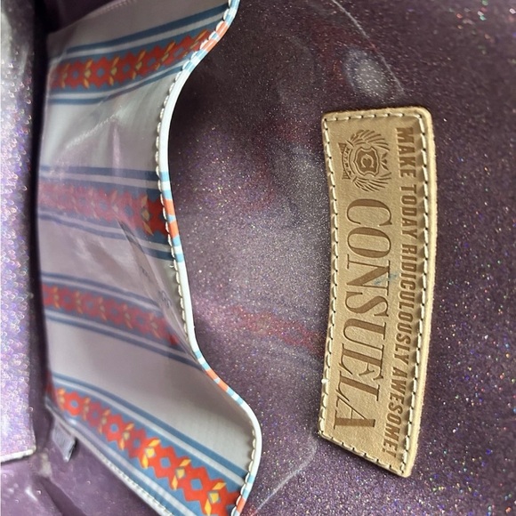 LIKE NEW Consuela Adrian Tote Bag Purse Embroidered Bird Tiger Print - Picture 4 of 7